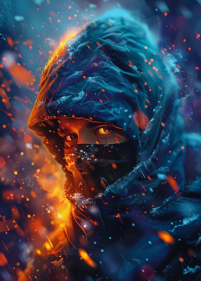 Skier Digital Art