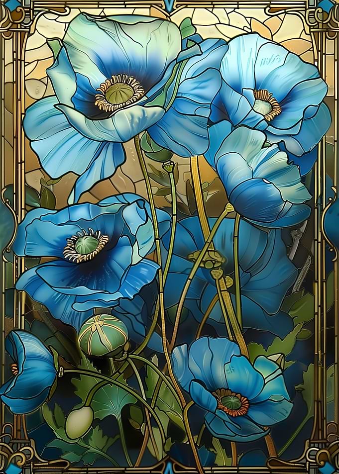 Nouveau Art Gilded Flower