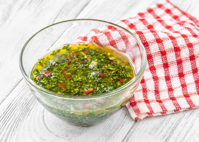 Bowl of Chimichurri sauce