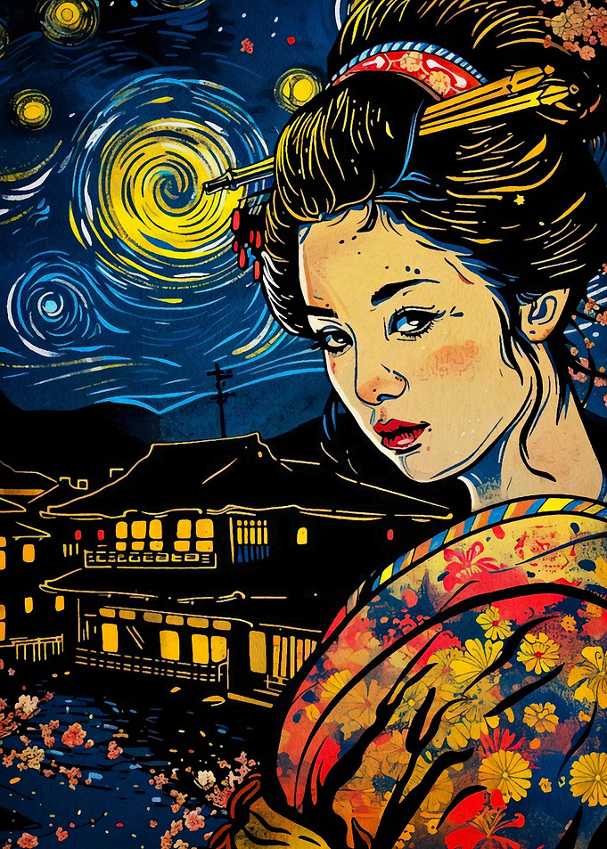 geisha japanese vangogh