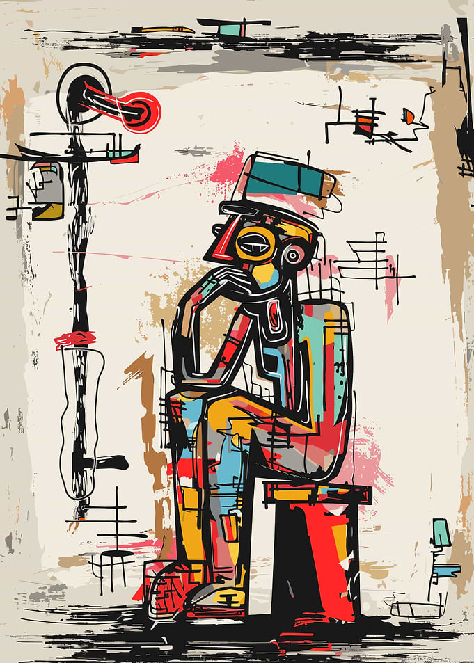 The Thinker Basquiat Style