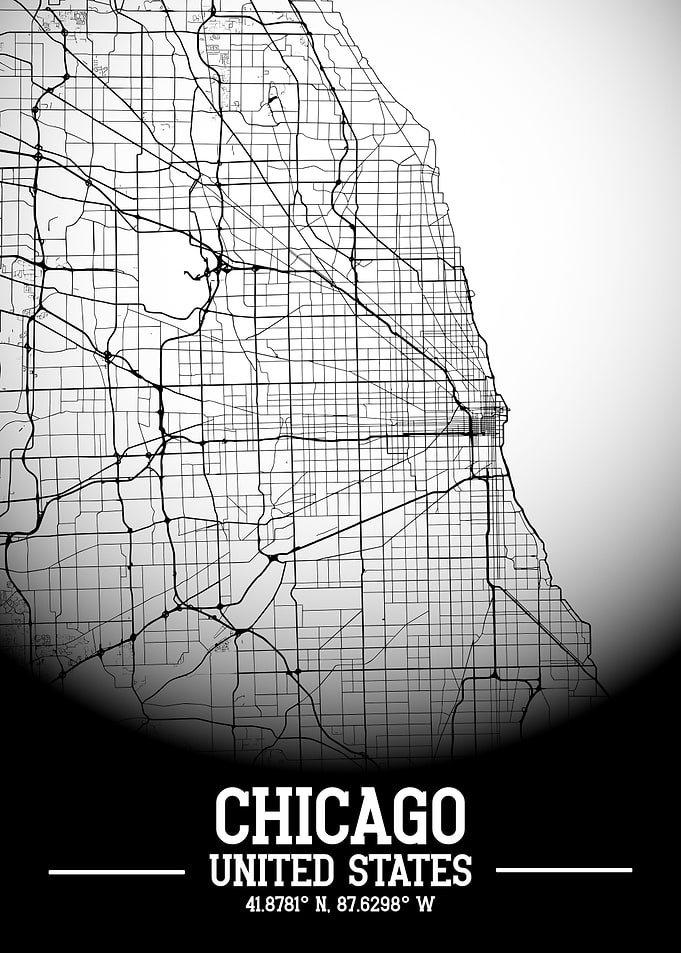 Chicago City Map White