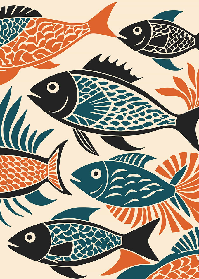 Retro Fish Wall Art