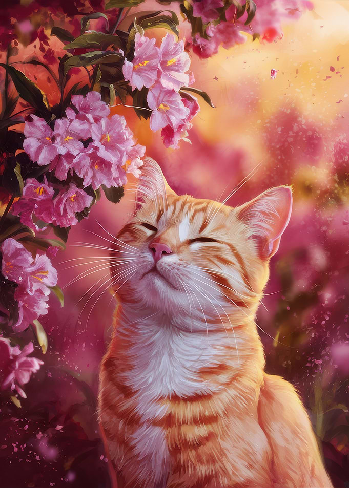 Cat Animal Flower