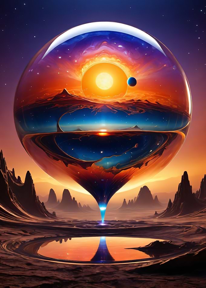 Sunset on Unknown Planet