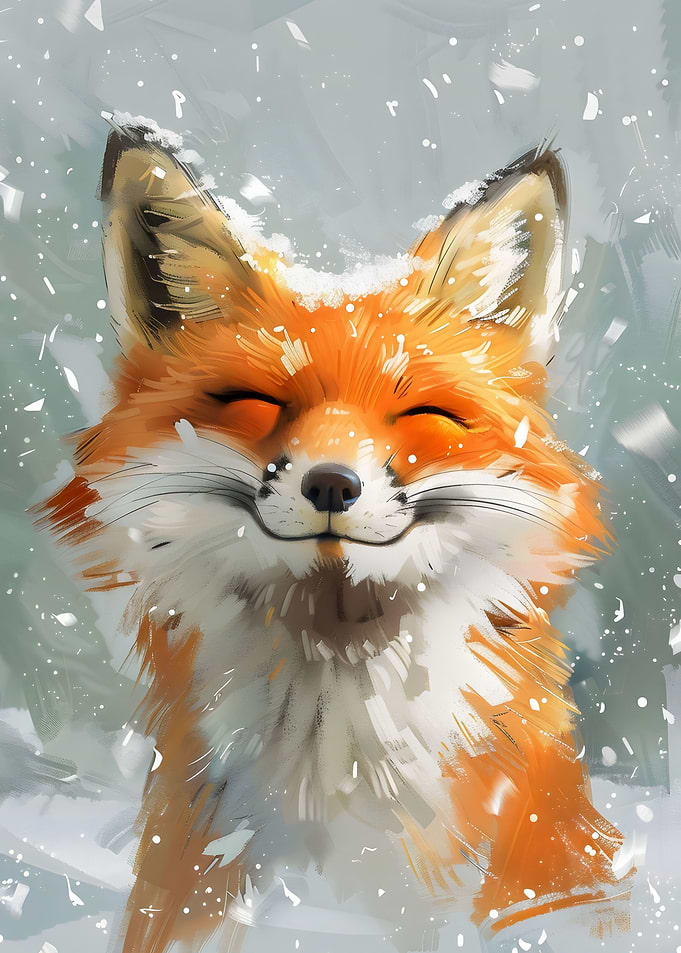 Happy Fox in the Snow