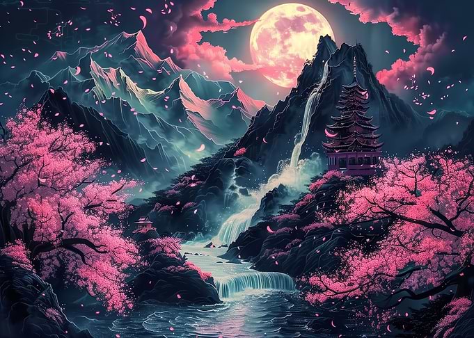 Neon landscape mmon art