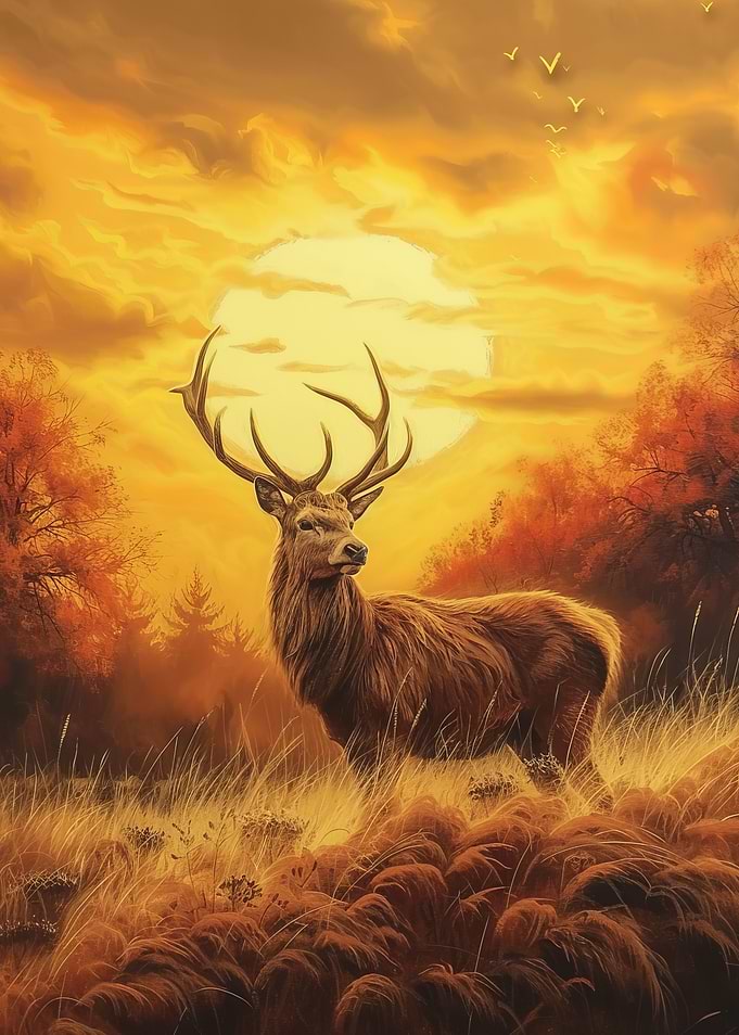 Deer Standing in Grass