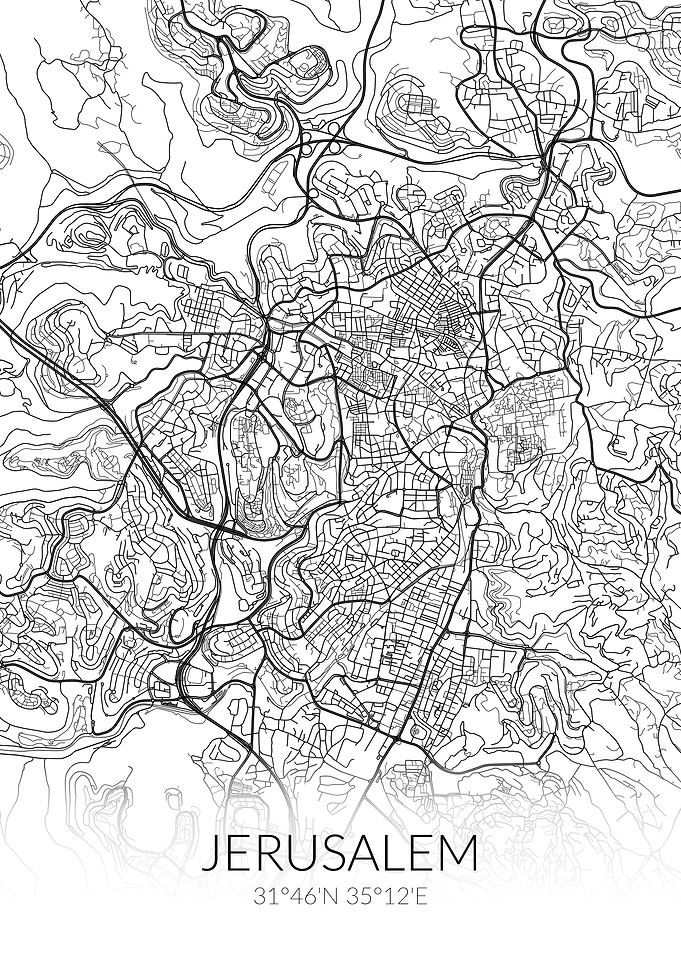 Jerusalem White Map