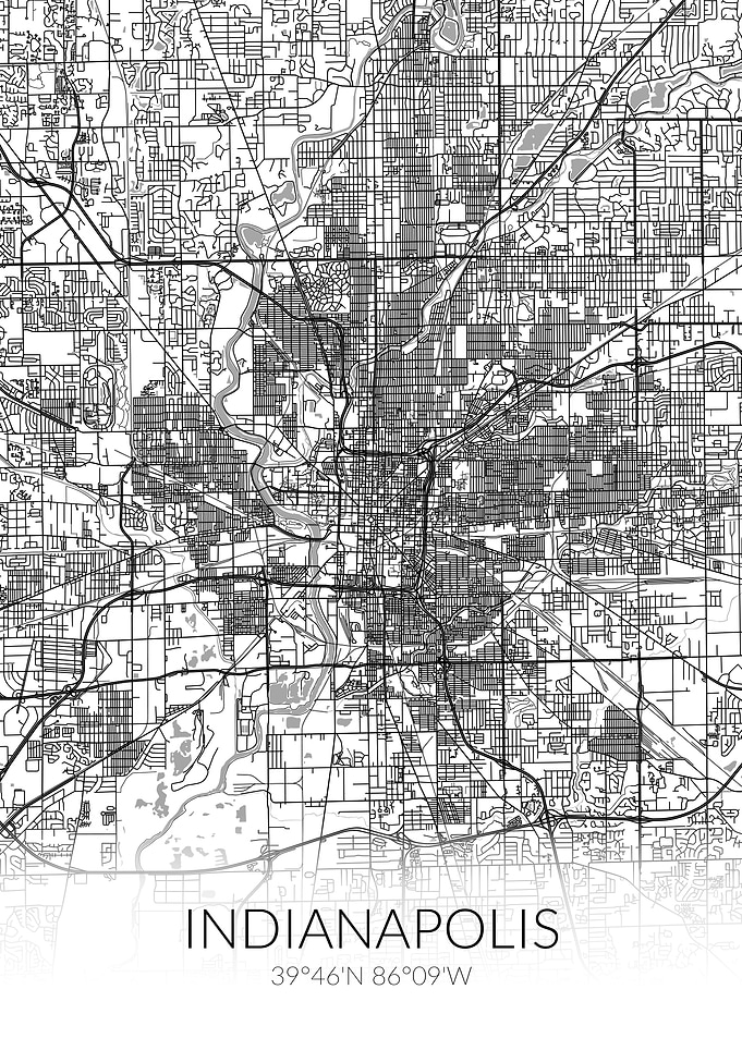 Indianapolis White Map