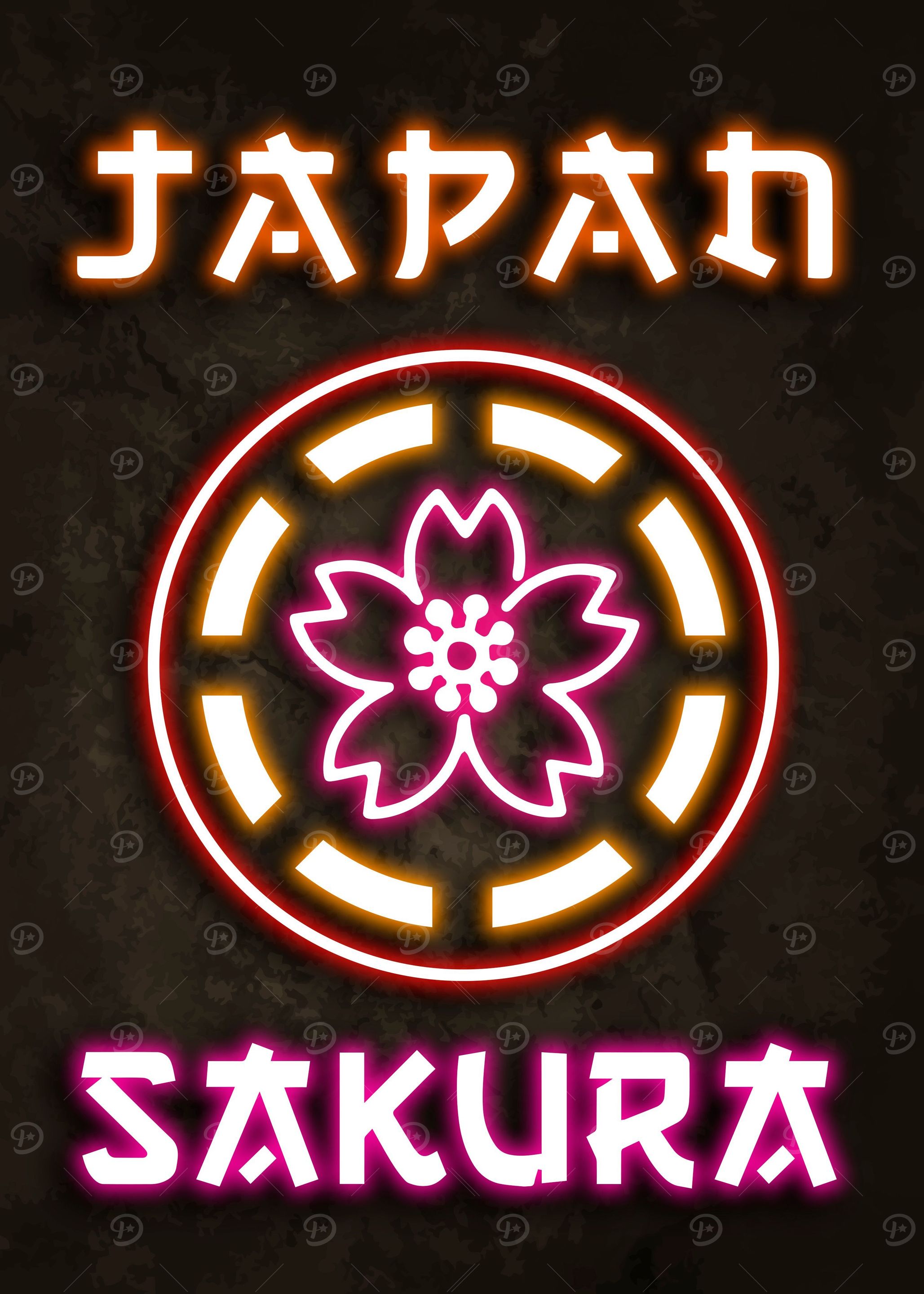 Sakura Japan Neon Poster