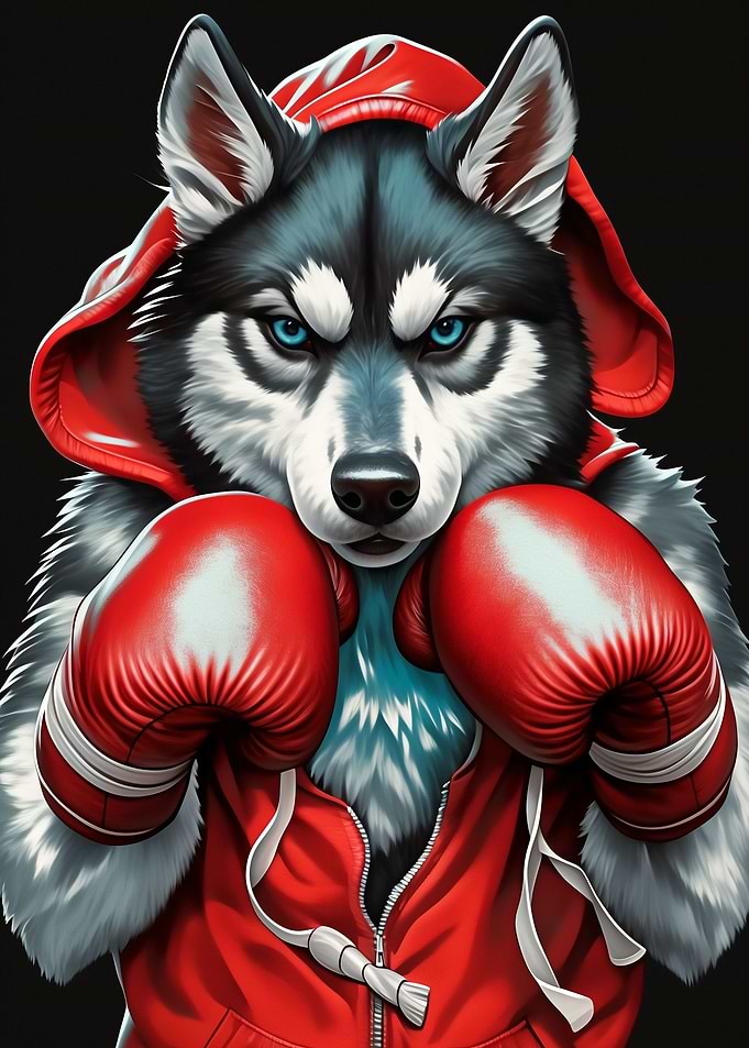 Dog Plays Boxing