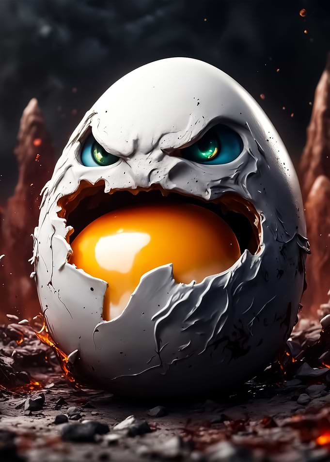 very angry egg