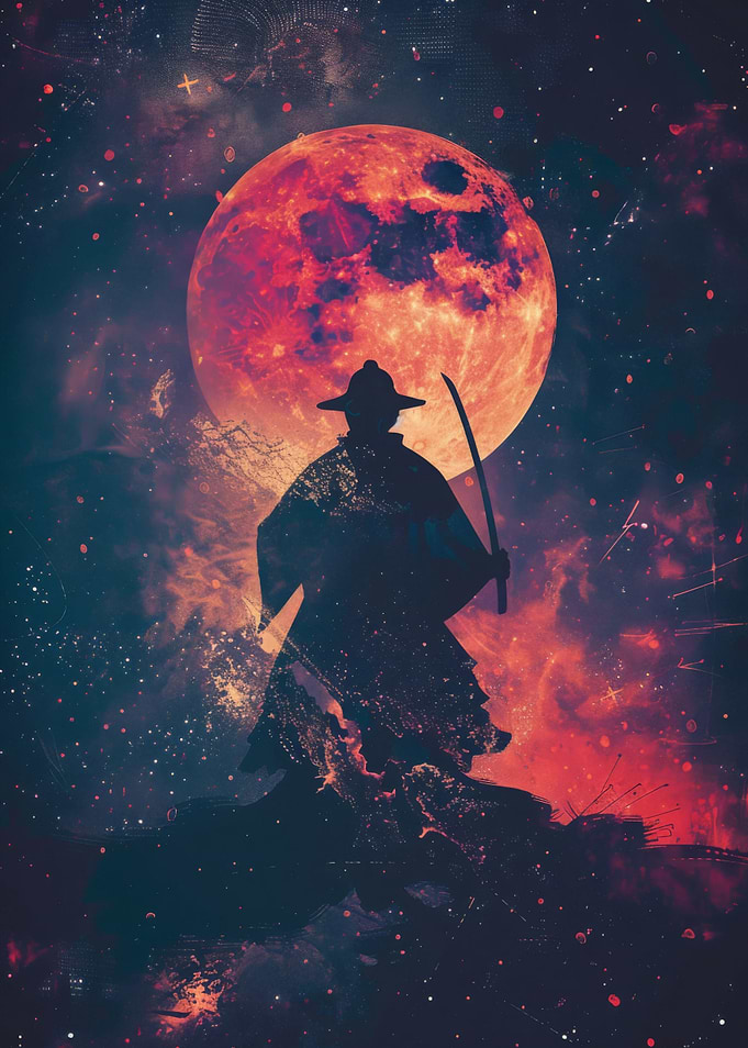 Samurai Galaxy Silhouette