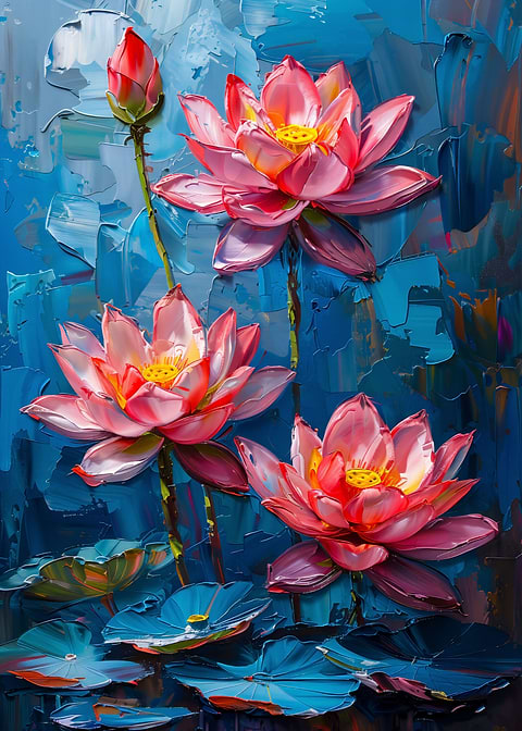 Lotus Majesty — Japanese art metal poster