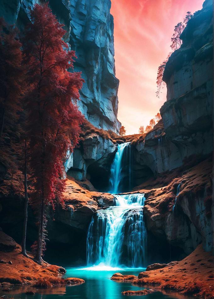 Cascading Waterfall Canyon