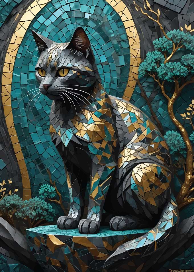 Kintsugi Cat Art