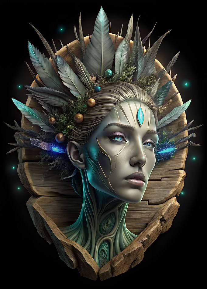 slice of wood woman