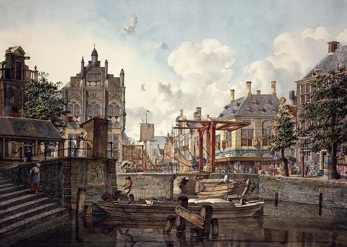 Town view with drawbridge
