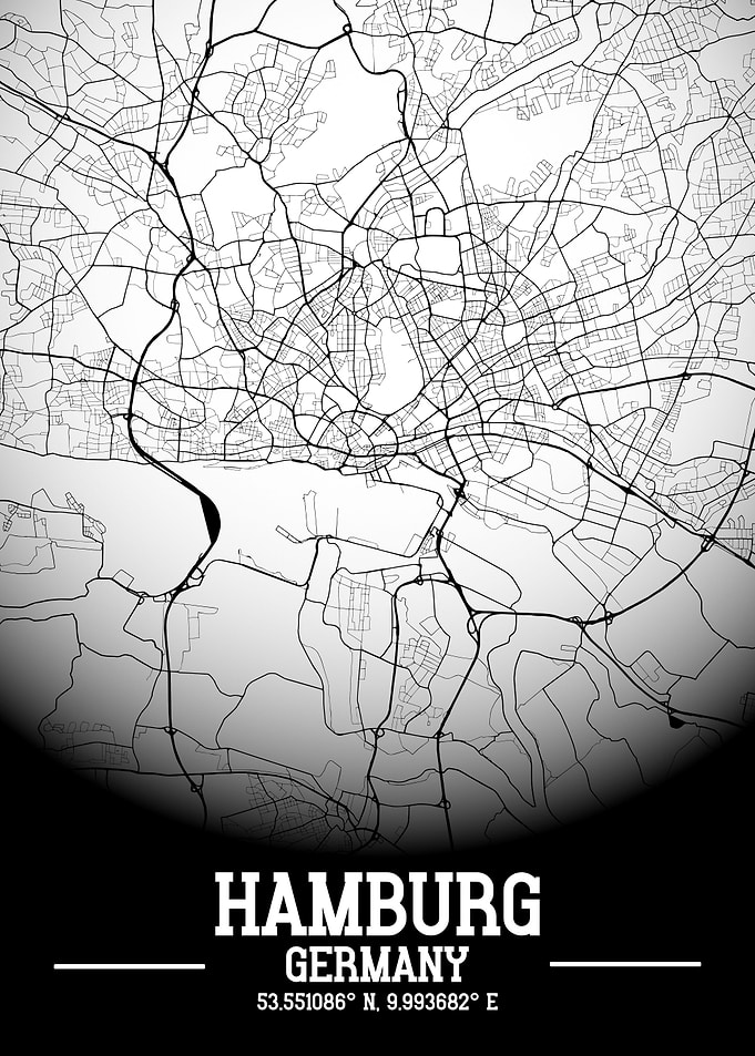 Hamburg City Map White