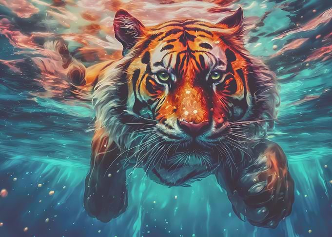 Tigers loves water