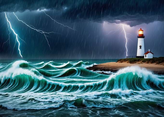 Lighthouse in Storm