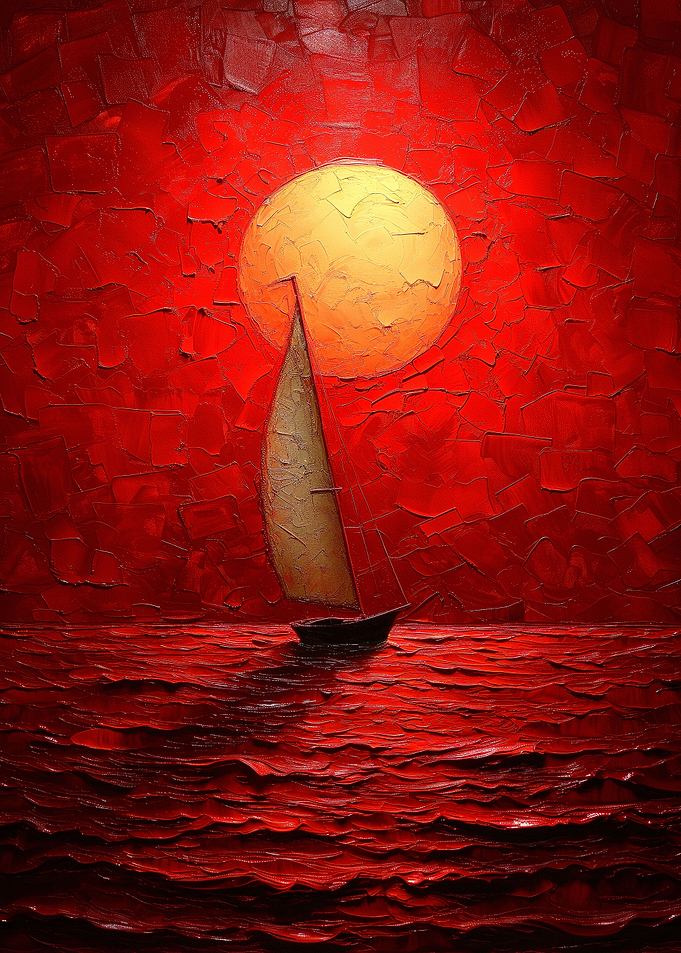Sailboat in sunset ocean