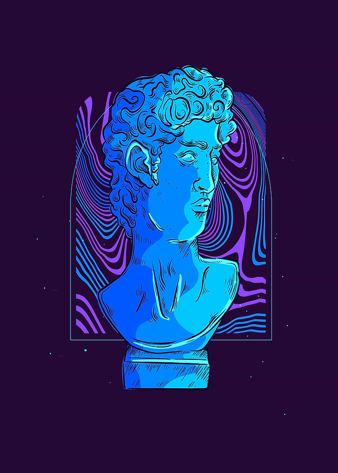 blue statue art