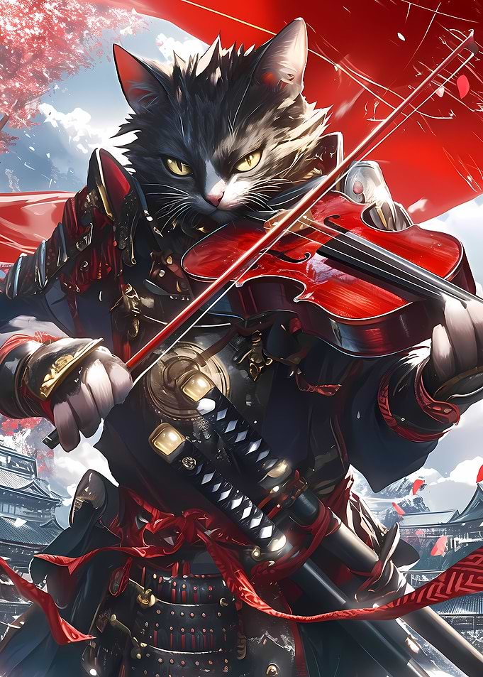 Epic Violin Samurai Cat
