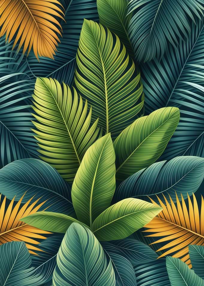 Monstera Leaf Green Teal