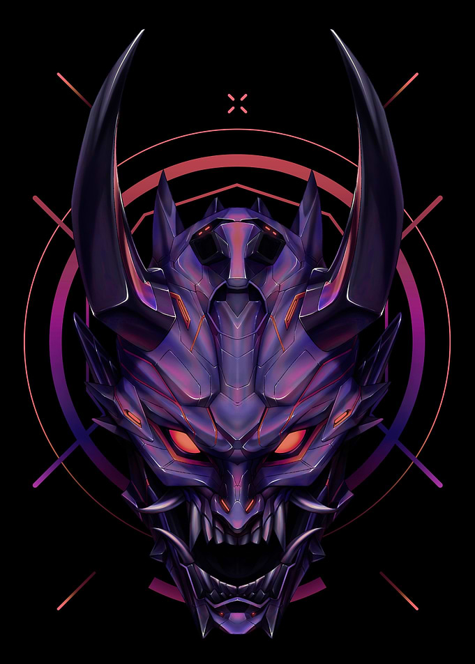 Cyberpunk Demon Mask