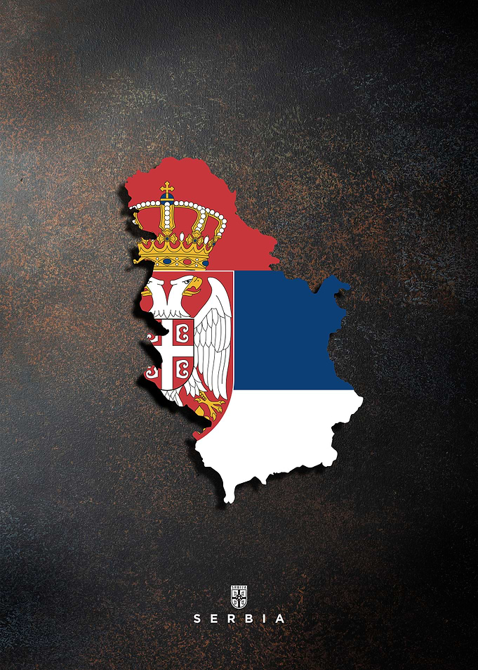 serbia flag maps