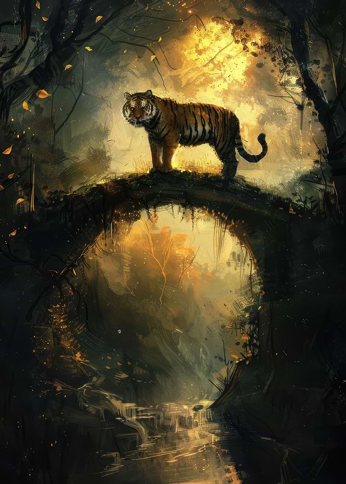 Tiger on a Bridge