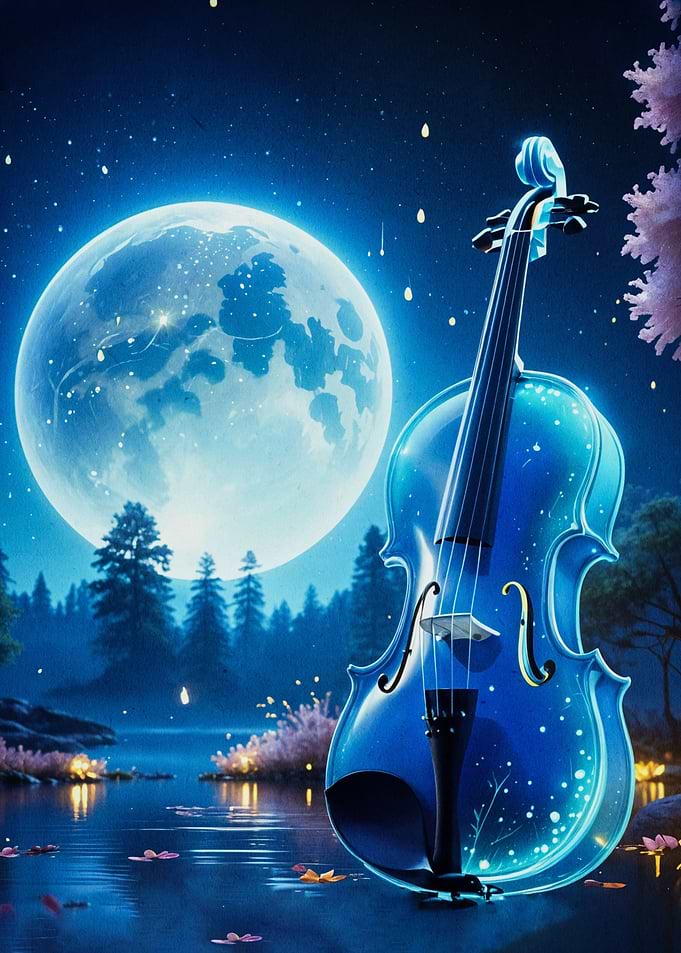 Glowing violin
