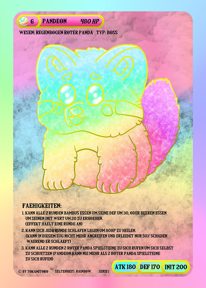 Rainbow Red Panda Pandeon