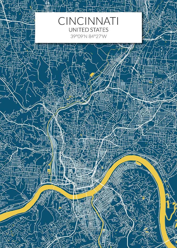 Cincinnati Blue Map