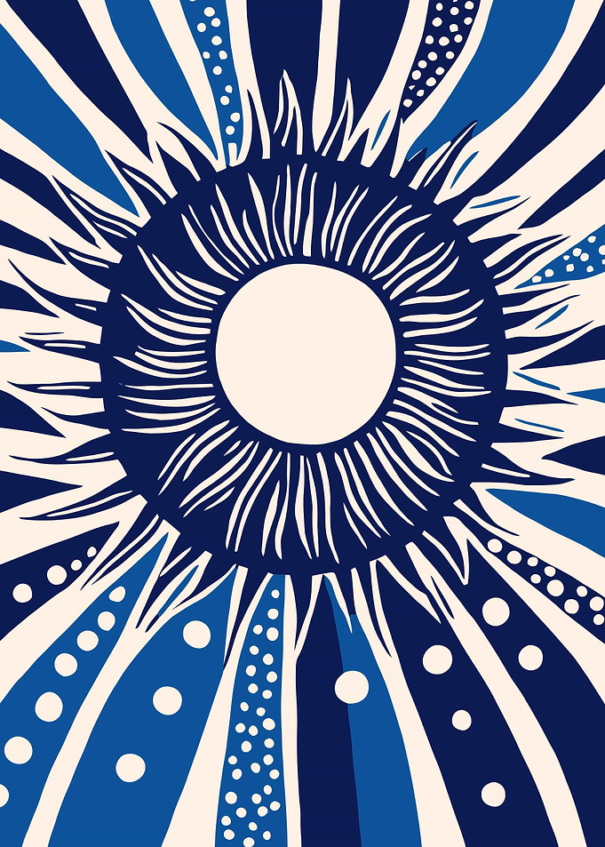 Blue Abstract Sun