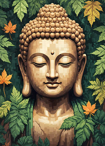 Calm Buddha Pixel Art