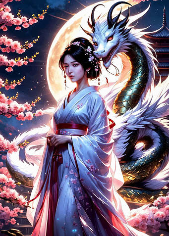Geisha Dragon Japanese
