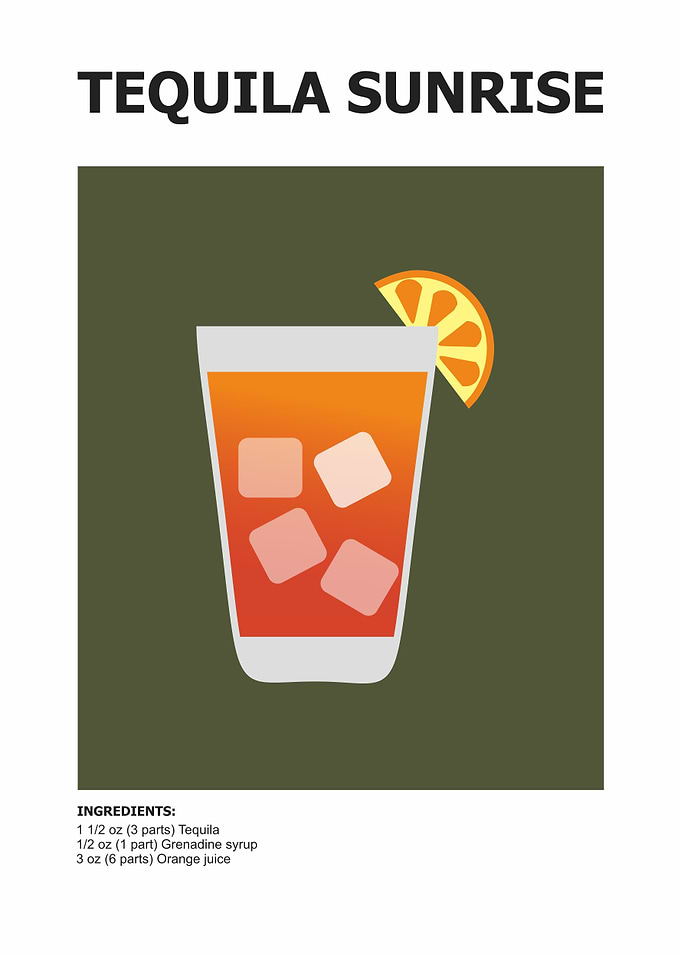 tequila sunrise minimalist