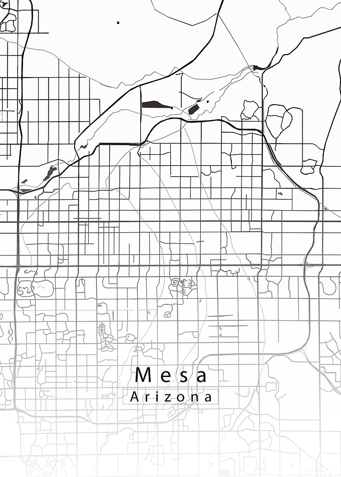 Mesa Arizona Map white