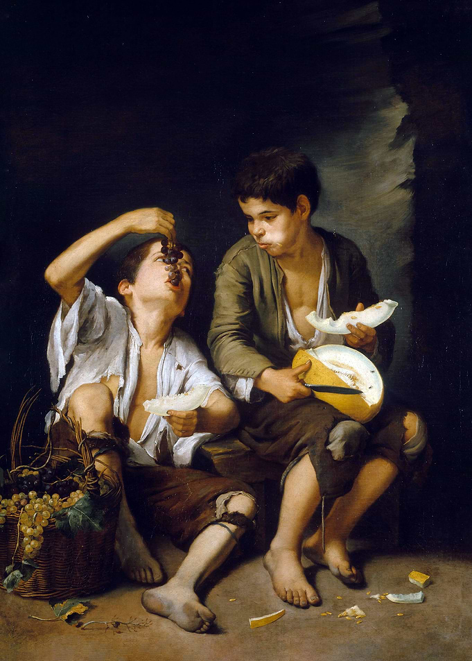 Boys Eating Grapes