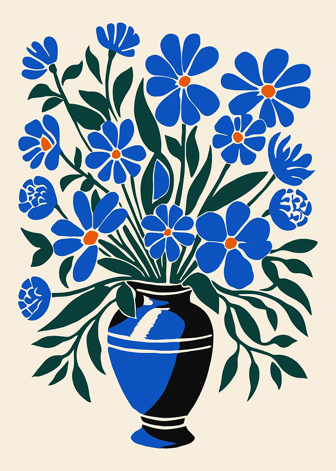 Blue Bouquet of Flowers