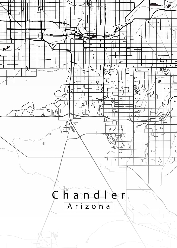 Chandler Arizona Map white