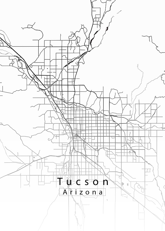 Tucson Arizona Map white