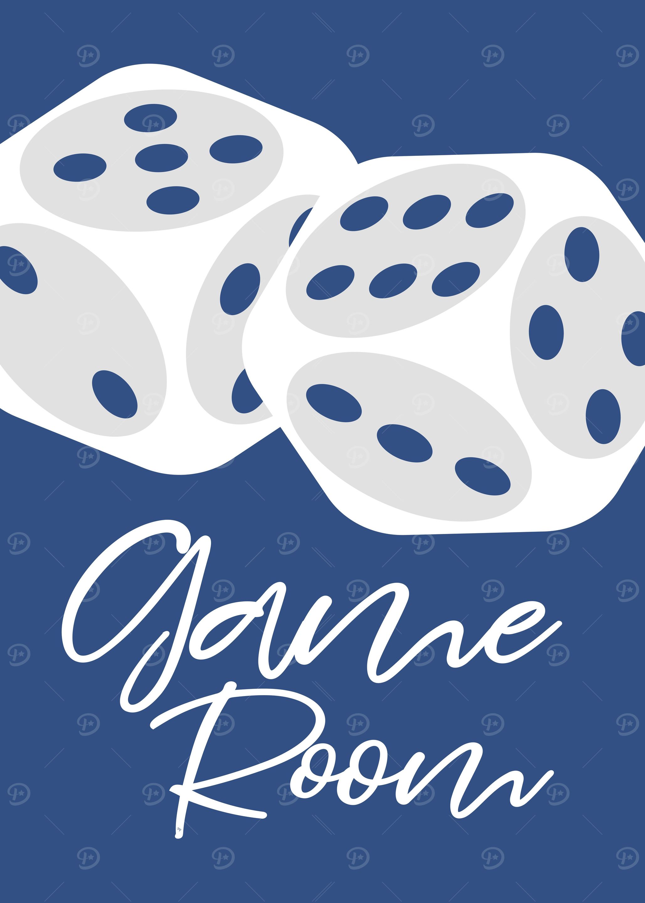 Blue Dice Game Room