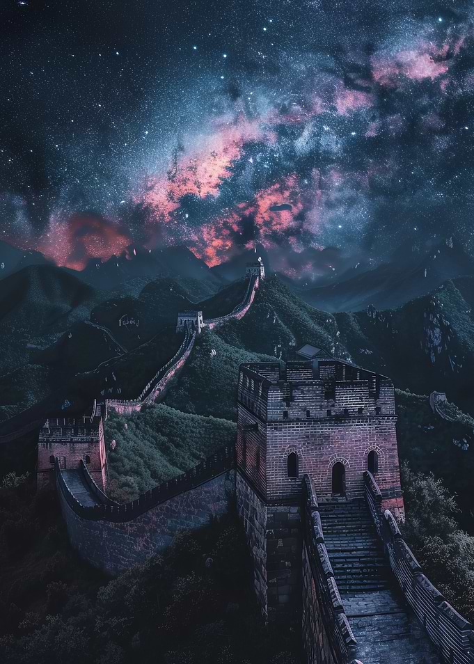 Starry Great Wall of China
