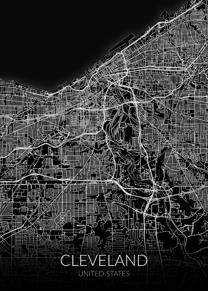 Cleveland Black Map