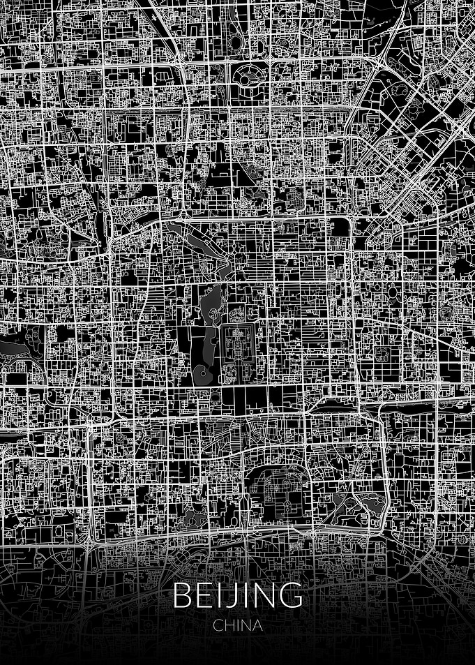 Beijing Black Map