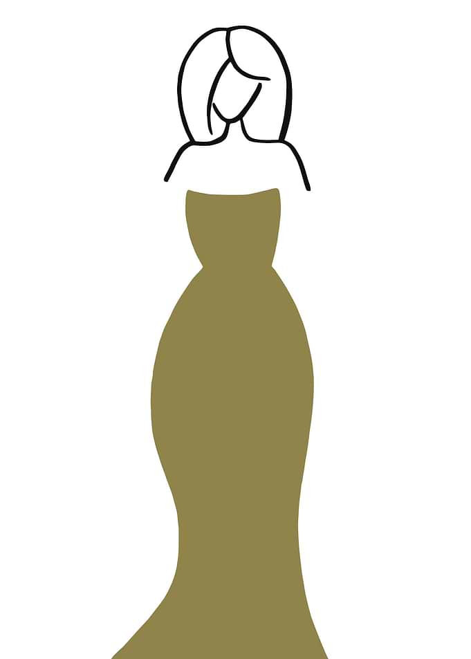 Woman with golden dress